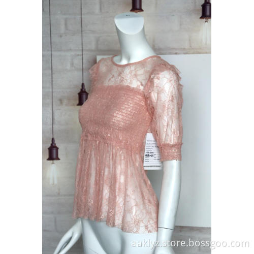 Lace Short Sleeved Sexy Top For Women